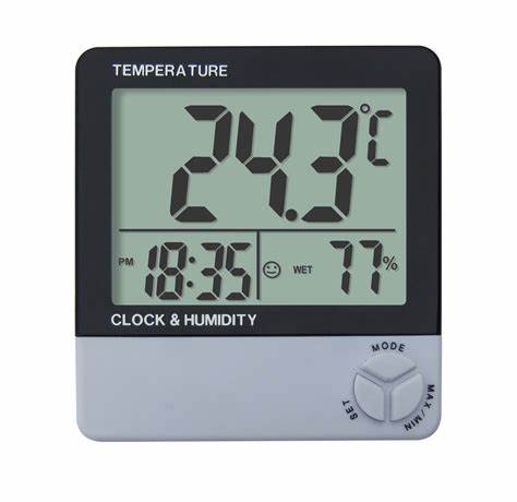 DIGITAL THERMOMETER & HYGROMETER CLOCK